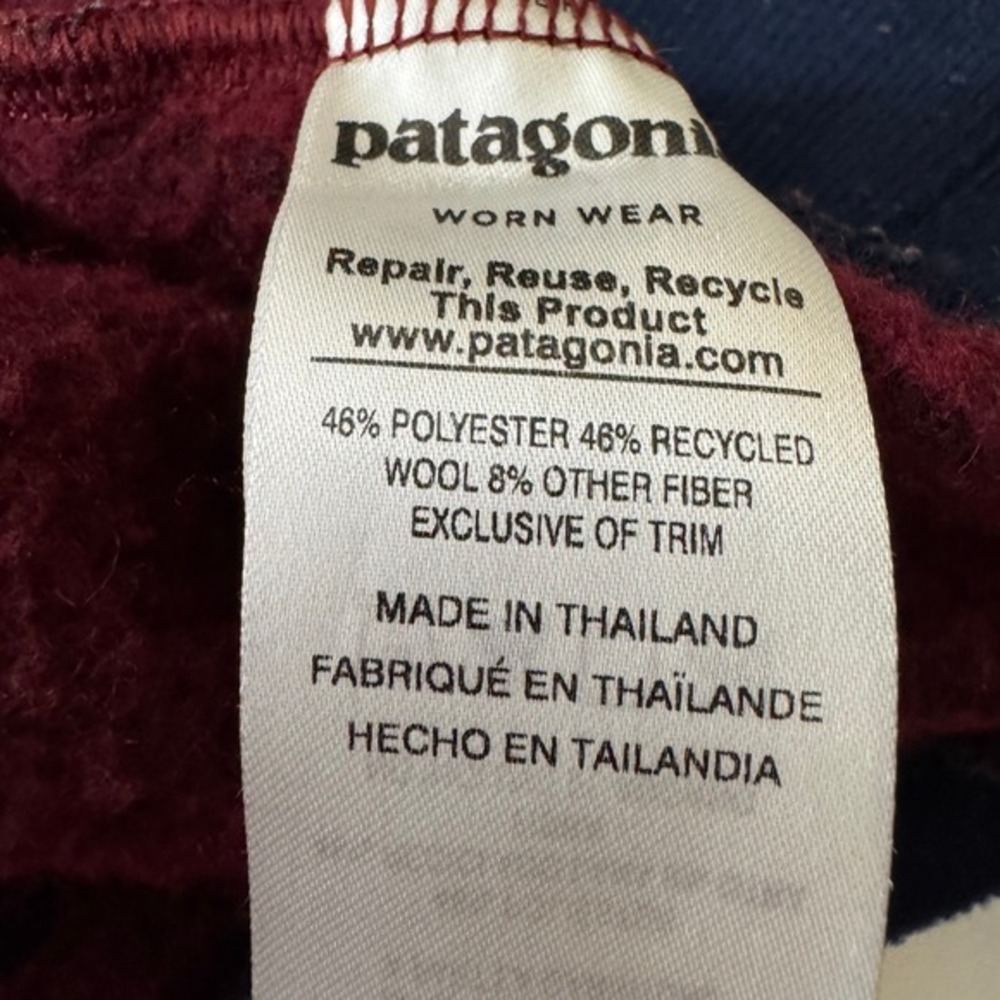 Patagonia Women's Woolyester Fleece Pullover Jacket Oxide Red Size Medium - Picture 7 of 9